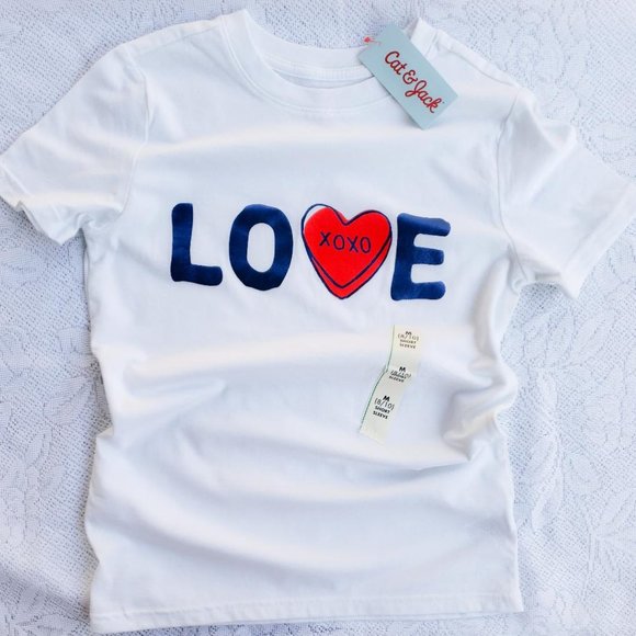 Cat & Jack Other - 💥4/$15 NEW t-shirt & necklace, girls Valentine's